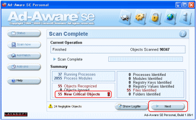 Ad-Aware SE スパイウェア駆除方法04
